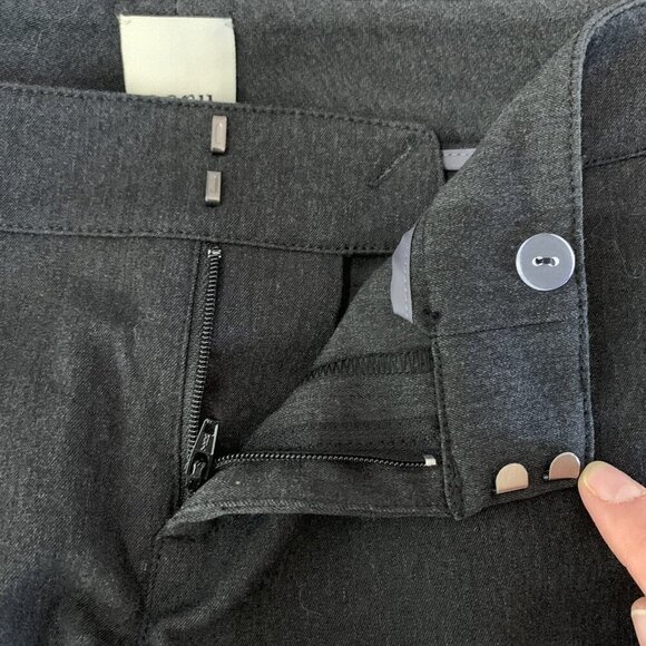 Ecru Gray Textured Dress Pants Mid Rise Trouser Career Office Wear 2 - Picture 6 of 6